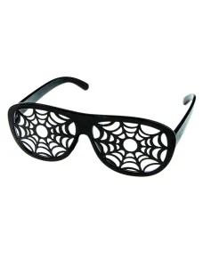 Kostümzubehör Brille Spinnennetz schwarz