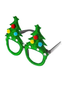 Kostümzubehör Brille Weihnachtsbäume Farbe: grün