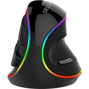 DELUX M618PR Rechargeable RGB Vertical Mouse - schwarz