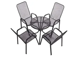 Sitzgruppe aus Metall CAMILLA II. 1+4 Tisch ø 105 cm