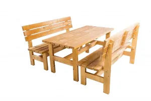 Sitzgruppe aus Fichtenholz TEA 1+2, Holzdicke 38 mm #1430734