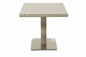 Gartentisch aus Polyrattan GINA 80x80 cm grau-beige #1436246