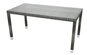 Gartentisch aus Polyrattan  NAPOLI  160x80 cm grau #1436331