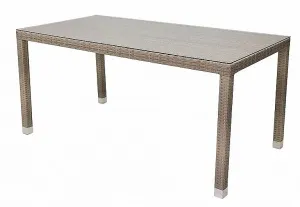 Gartentisch aus Polyrattan NAPOLI  160x80 cm grau-beige #1436274