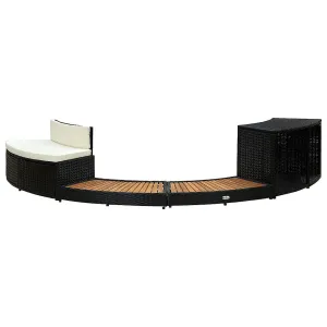 Möbelset für mobilen runden Whirlpool (Kunstpolyratan massiv tropisches Akazienholz) #1440541