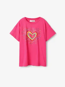 Desigual Heart Kinder  T‑Shirt Rosa