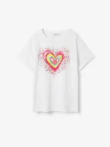 Desigual Heart Kinder  T‑Shirt Weiß