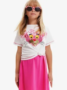 Desigual Pink Panther Kinder  T‑Shirt Weiß
