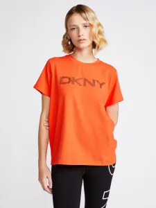 DKNY Striped Logo T-Shirt Orange #670853