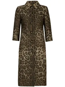 DOLCE & GABBANA - Leopard Print Wool Chemisier Dress