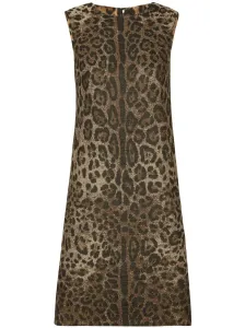 DOLCE & GABBANA - Leopard Print Wool Mini Dress