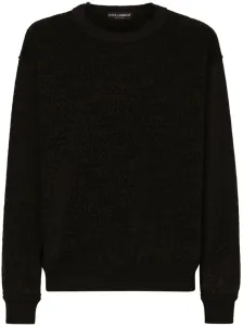 DOLCE & GABBANA - Terry Cloth Sweatshirt With Logoed Plaque #1407810