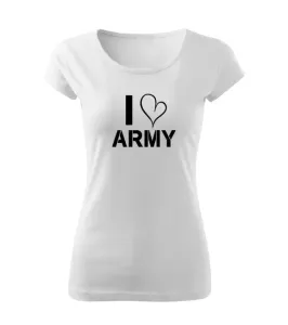 DRAGOWA Damen Kurzshirt i love army, weiß 150g/m2 #1130369