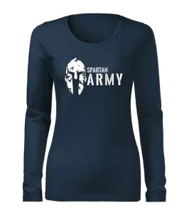 DRAGOWA Slim Damen-Langarmshirt spartan army, dunkelblau 160g/m2 #1134142