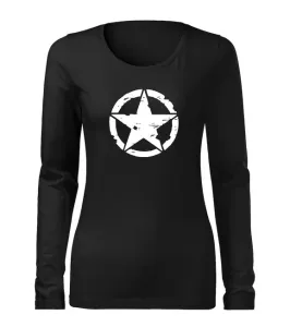 DRAGOWA Slim Damen-Langarmshirt star, schwarz 160g/m2 #1134161