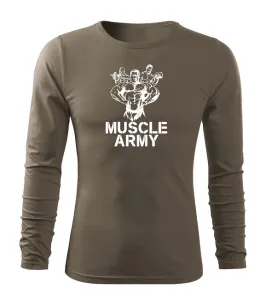 DRAGOWA Fit-T langärmliges T-Shirt muscle army team, olivgrün 160g/m2 #1131443