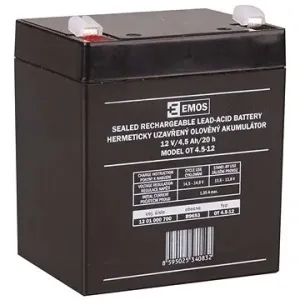 EMOS Wartungsfreie Blei-Säure-Batterie 12 V/4,5 Ah, Faston 4,7 mm