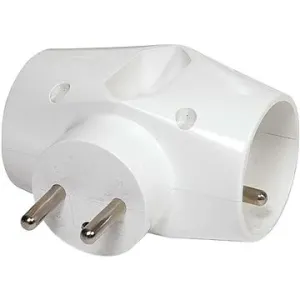 EMOS Splitter Sockel 2 × rund + 1 × flach - weiß