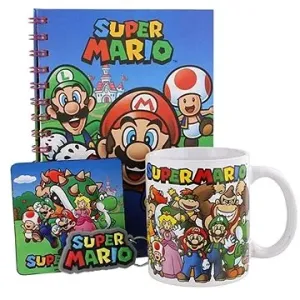 Super Mario - Evergreen - Tasse + Anhänger + Untersetzer + Notizblock