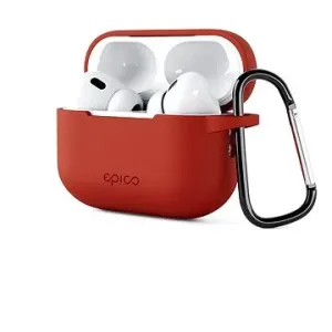 Epico Silikonhülle für Airpods Pro 2 mit Karabiner - rot