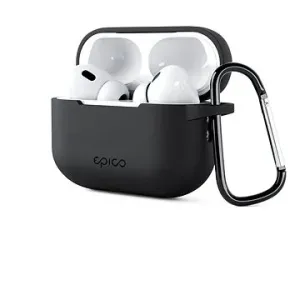 Epico Silikonhülle für Airpods Pro 2 mit Karabiner - schwarz