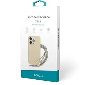 EPICO Silikonhülle mit Umhängeband für iPhone 13 / 14 - beige