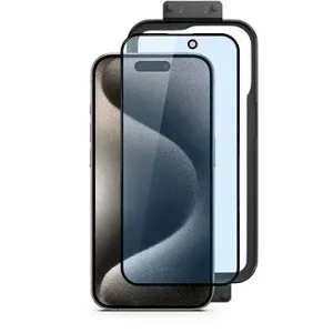 Epico 3D+ Schutzglas mit Blaulichtfilter für das iPhone 15 - mit Einbaurahmen