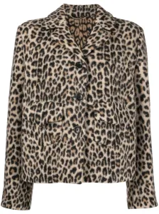 ERMANNO SCERVINO - Leopard Print Single-breasted Jacket