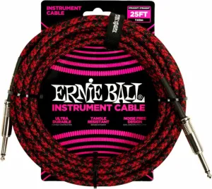 Ernie Ball Braided Straight Straight Inst Cable Rot-Schwarz 7,5 m Gerade Klinke - Gerade Klinke