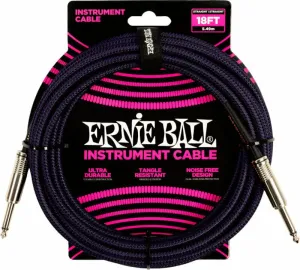 Ernie Ball Braided Straight Straight Inst Cable Schwarz-Violett 5,5 m Gerade Klinke - Gerade Klinke