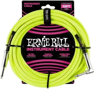 Ernie Ball P06080-EB Gelb 3 m Gerade Klinke - Winkelklinke