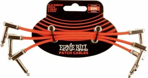 Ernie Ball Flat Ribbon Patch Cable Rot 15 cm Winkelklinke - Winkelklinke