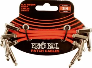 Ernie Ball Flat Ribbon Patch Cable Rot 7,5 cm Winkelklinke - Winkelklinke