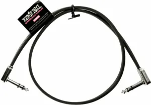 Ernie Ball Flat Ribbon Stereo Patch Cable Schwarz 60 cm Winkelklinke - Winkelklinke #1394256