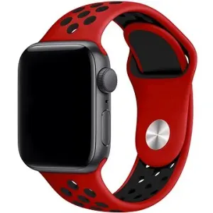 Eternico Sporty für Apple Watch 42mm / 44mm / 45mm  Pure Black and Red