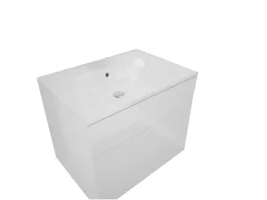 Expedo Badschrank unter dem Waschbeken LARTO, 60x47x45, weiß/weiß Glanz