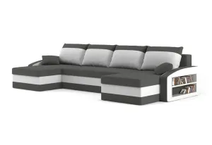 Expedo Sofa mit Schlaffunktion in U-Form EVELYN 2,300x75x140,haiti 14/haiti 0, rechts