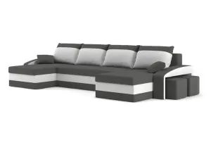 Expedo Sofa mit Schlaffunktion in U-Form EVELYN 3,325x75x140,haiti 14/haiti 0, rechts