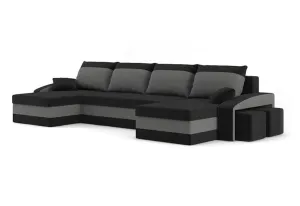 Expedo Sofa mit Schlaffunktion in U-Form EVELYN 3,325x75x140,haiti 17/haiti 14, rechts