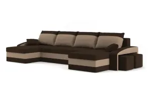 Expedo Sofa mit Schlaffunktion in U-Form EVELYN 3,325x75x140,haiti 5/haiti 3, rechts