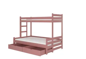 Expedo Etagenbett für Kinder RAIMUND + Matratze, 80x200, rosa #1588095