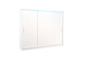 Expedo Schiebetürenschrank ARTIS, 250x215x58, weiß + LED Beleuchtung