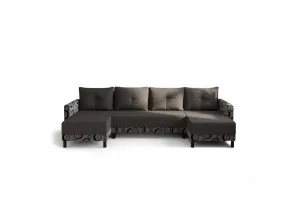 Expedo Ausziehbares Sofa REGON in U-Form, 290x90x140, rainbow 27/circle 83