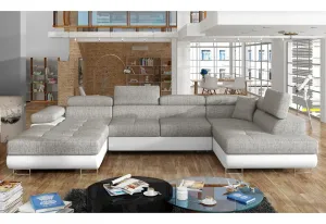 Expedo Ausziehbares Sofa CORGI, U-Form, 345x90x202, berlin 01/soft 17, recht #1589218