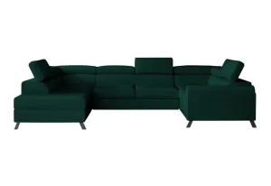Expedo Ausziehbares Sofa in U-Form ESMADA, 336x92x200, monolith 37, links