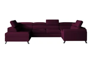 Expedo Ausziehbares Sofa in U-Form ESMADA, 336x92x200, velvetmat 68, links