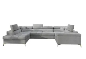 Expedo Ausziehbares Sofa in U-Form SILVA, 350x90x202, monolith 84, links #1586755