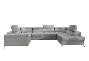 Expedo Ausziehbares Sofa in U-Form SILVA, 350x90x202, monolith 84, rechts