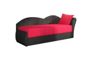 Expedo Ausziehbares Sofa RICCARDO, 200x80x75, rot + schwarz (alova46/alova04), recht