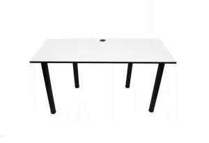Expedo Gaming Tisch CODE BIG, 160x73-76x80, weiß/schwarze Beine + USB HUB #1583219